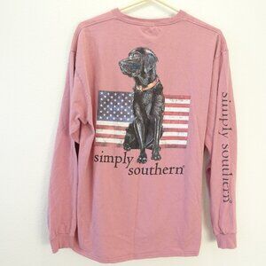 Simply Southern Long Sleeve Pink Women's Large